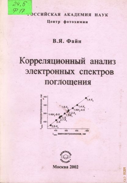 Файн Виктор Яковлевич Корреляционный анализ электронных спектров поглощения