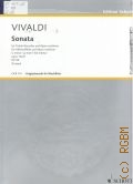 Vivaldi A., Sonata: Op. 13a / 6 RV 58 (Fussan): g moll: for Treble Recorder (flute, oboe, violin) and Basso continuo. Herausgegeben von Werner Fussan  1982