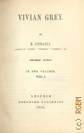 Disraeli B., Vivian Grey — 1859 (Collection of British authors. Vol. 466)