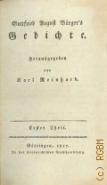 Burger G.A., Burgers Gedichte. Т.1 — 1817