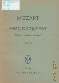 Mozart W. A., Konzert KV 218 D dur Rev. und Einf. R. Gerber  1969